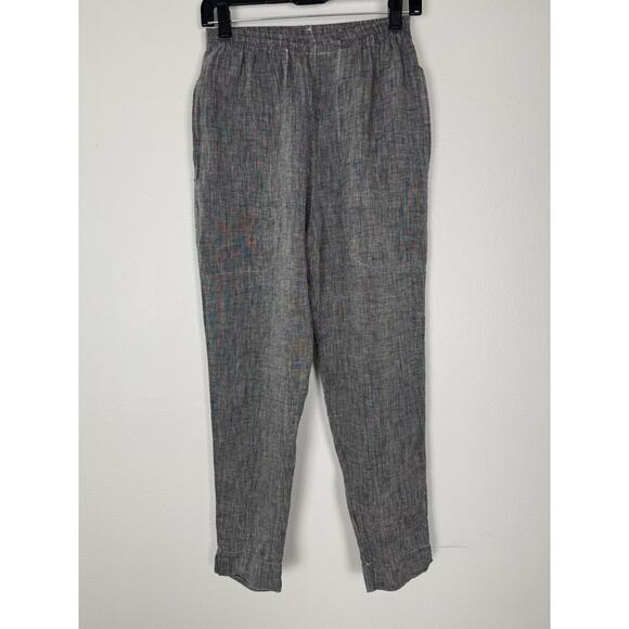 La Bottega Di Brunella 100% Linen Pants Dark Gray Made In Italy XS - Picture 1 of 11